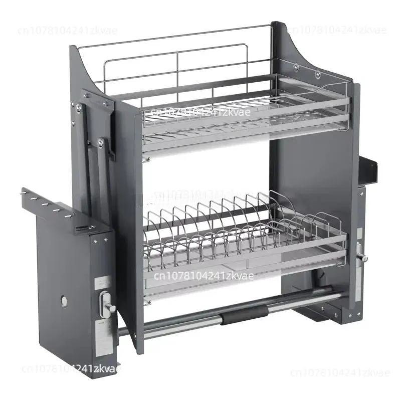 Hotel 800mm Cabinet Pull-down Kitchen Shelf Hardware Storage Rack Basket Cutlery Tray Lift