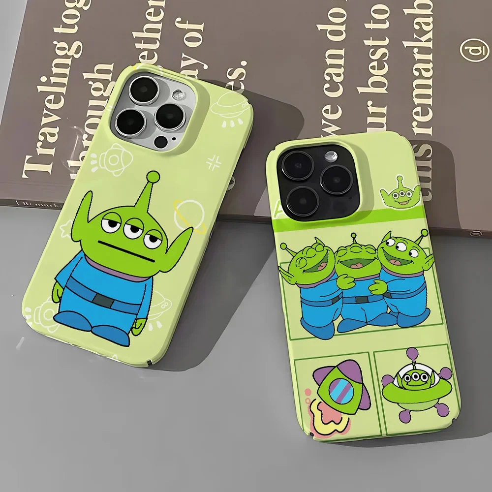 Disney Toy Story Alien Phone Case for iPhone 16 15 14 13 12 11 Pro Max XS XR XSMax 6 7 8 Plus Glossy HD Hard PC Cover