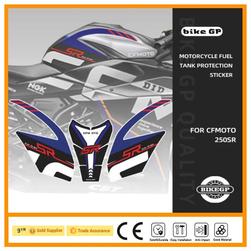 For CFMOTO 250SR tank with fishbone with track version reflective frosted anti-slip sticker body stretch modification