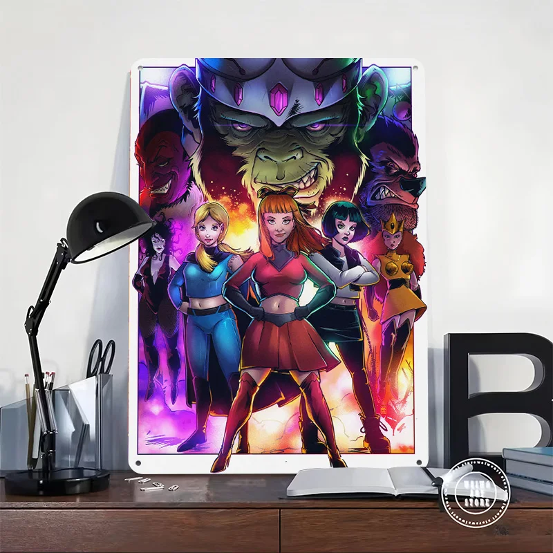 The Powerful Cute Squad Printed Poster Customized Retro Wall Art Vintage Metal Tin Signs for Home Office Decor Room Accessories