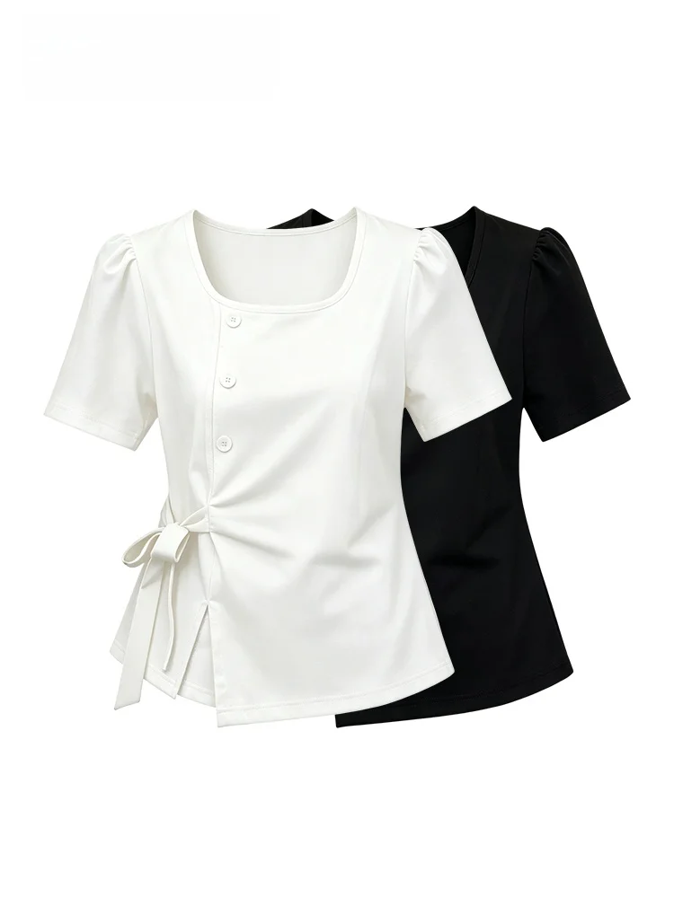 

plus Size Short Sleeve T-Shirt Shoulder Width Regular Fit Casual Style Women's Fashion Slimming Top for Summer Season