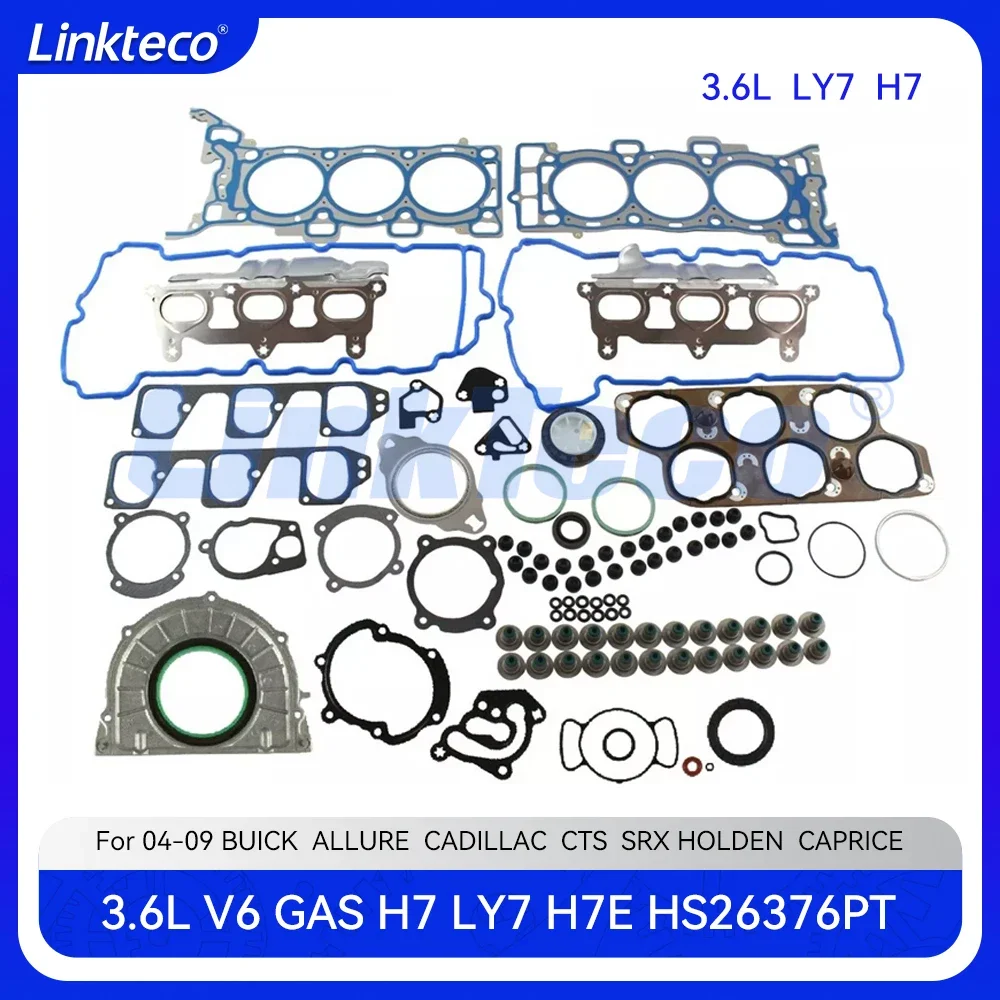 

Engine Cylinder Head Full Gasket Set Fit 3.6 T L V6 GAS LY7 H7 For 04-09 BUICK ALLURE LACROSSE CADILLAC CTS SRX STS HOLDEN 3.6L