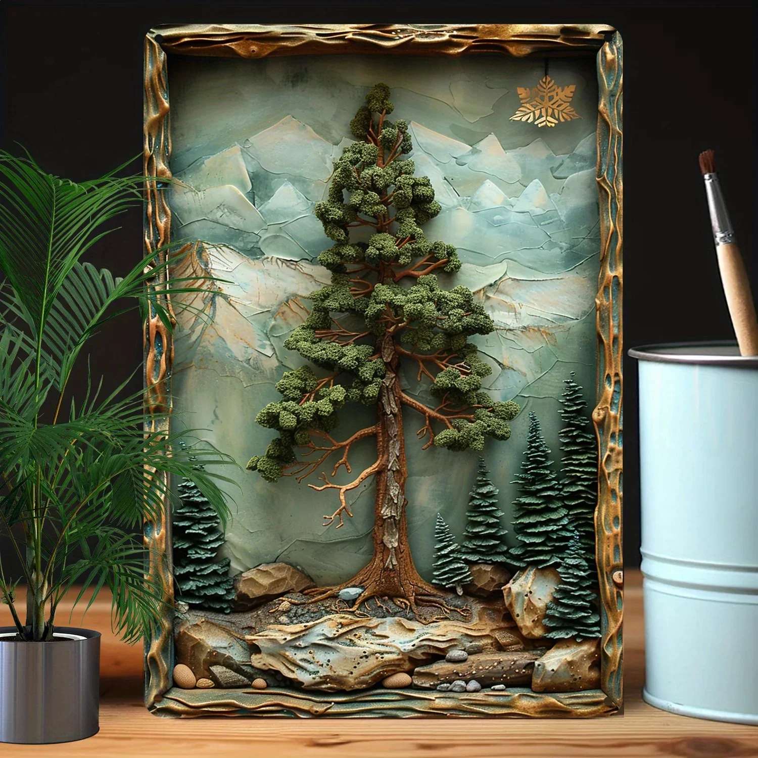 1Pc Vintage 8x12 Inch (20x30cm)  Aluminum Metal Sign: Giant Sequoia Theme Decoration Moisture Resistant Higher Bend Resistance