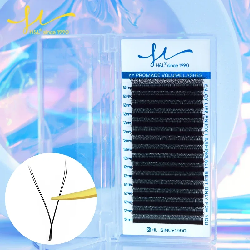 H&L SINCE 1990 16ROW New Arrival YY Shape Lash Fluffy Individual Eyelash Extensions Natural and Soft Lash Wholesale/Supplies