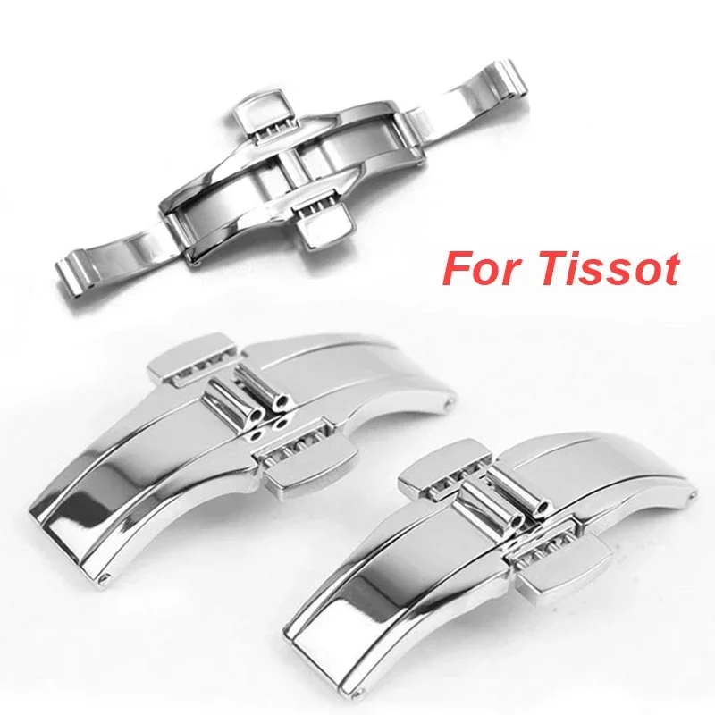 Stainless Steel Clasp for Tissot 1853 T035617 T035439 Watch Buckles Double Press Watch Strap Butterfly Buckle Solid Steel Buckle