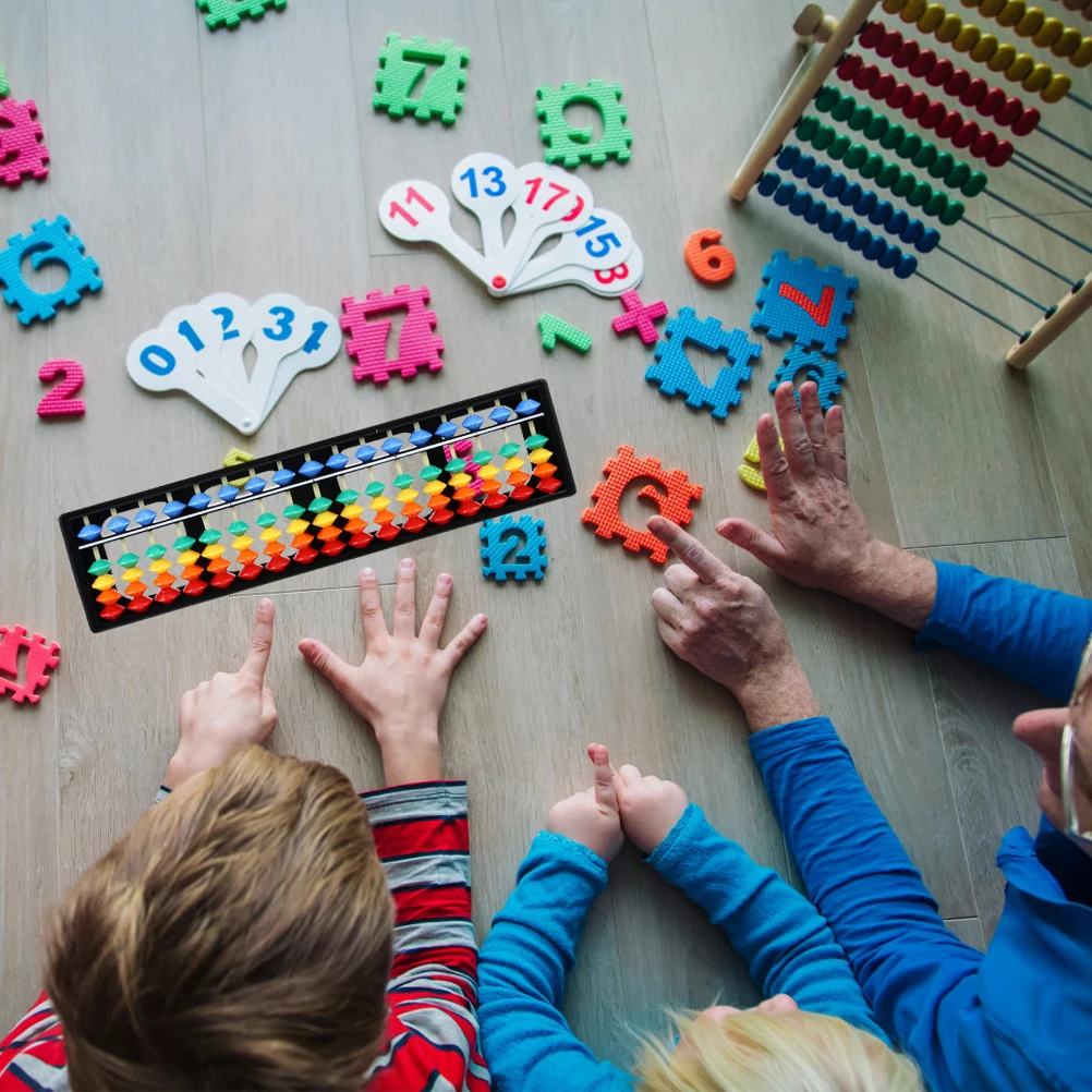 2 pezzi di plastica colorata Abaco 5 perline 17 aste Bambini Strumento di conteggio Matematica Apprendimento Abaco educativo per bambini Adulti Scuola