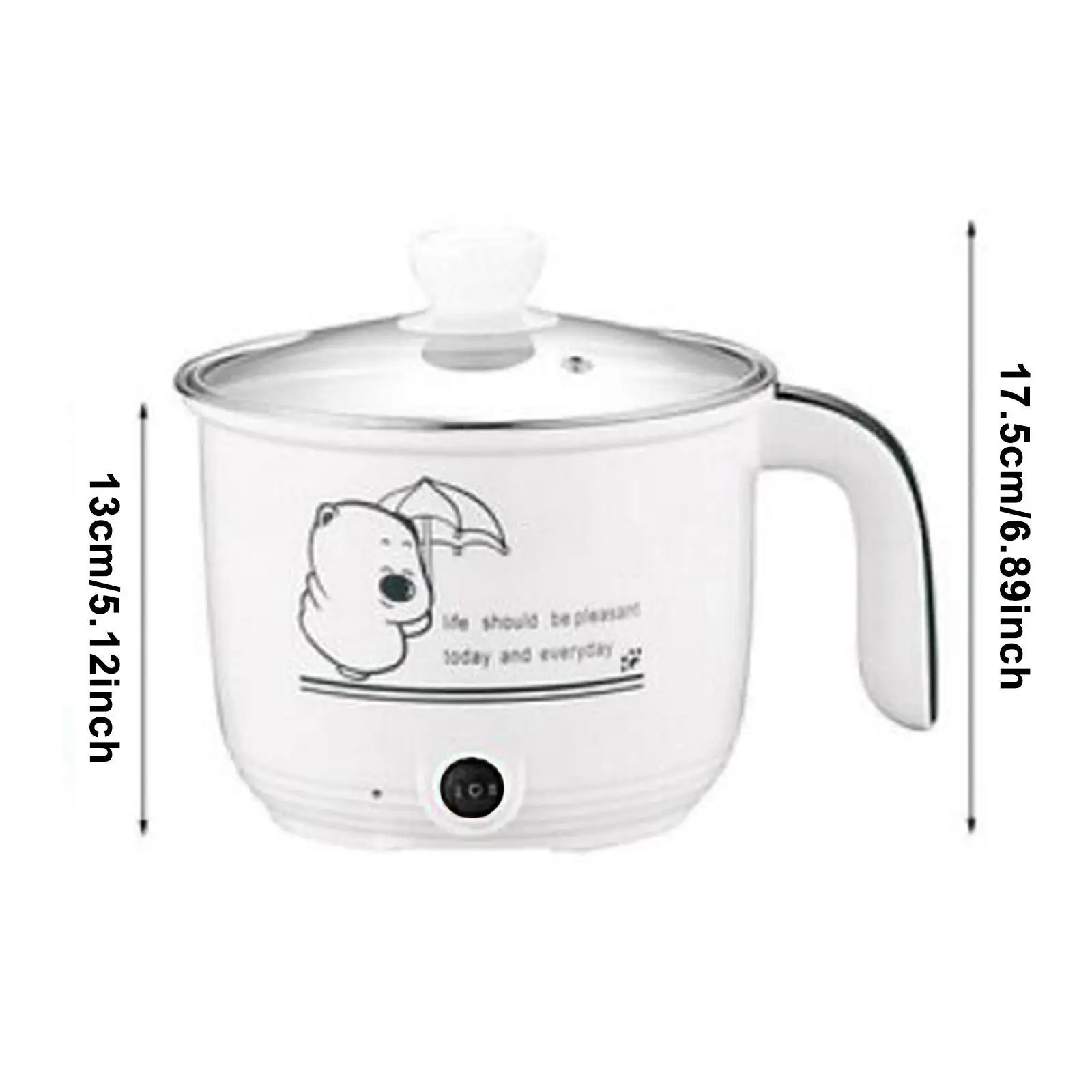 ทําอาหารไฟฟ้าหม้อ Nonstick 1.8L สแตนเลสสตีลมัลติฟังก์ชั่น 2 เกียร์กระทะไฟฟ้าสําหรับก๋วยเตี๋ยว Ramen โจ๊กไข่