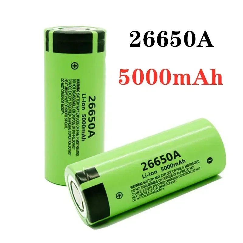 New Original high quality 26650 battery 5000mAh 3.7V 50A lithium ion rechargeable  for 26650A LED flashlight+charger