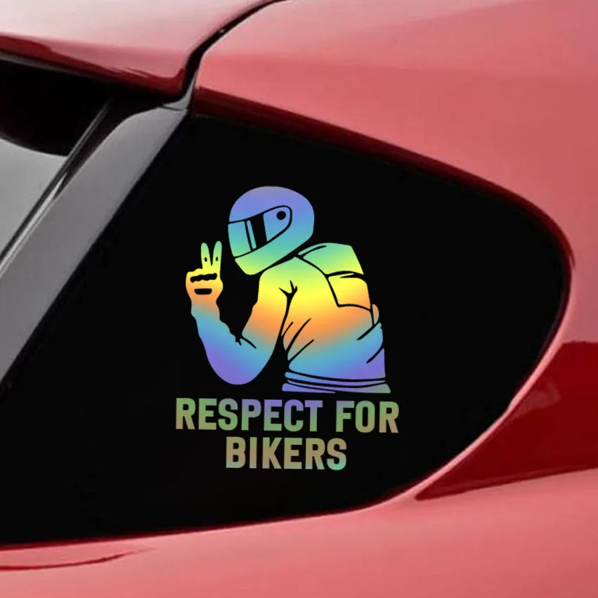 1 pc RESPECT FOR BIKERS Car Stickers And Decals  Auto Sticker  Cover Waterproof Scratch Sticker Accessories  Auto Stickers On Th