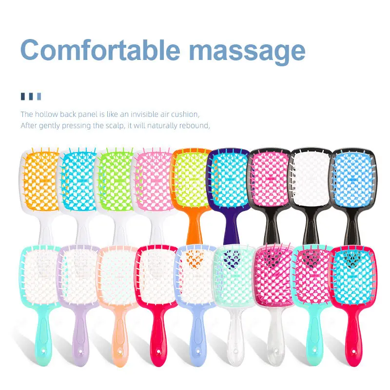 Hair comb Detangling Tangled Hair Comb Hollow Out Massage Combs Anti-static Hair Comb Salon Hairdressing Styling Tools