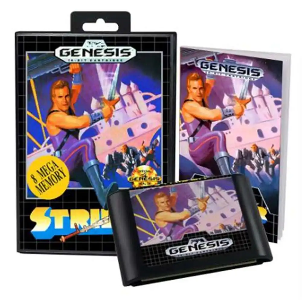 

Strider with Box and Manual for 16 Bit Sega MD Game Cartridge Megadrive Genesis System