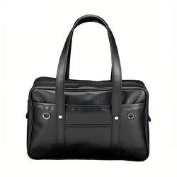 Student JK Handbag Waterproof PU Leather Single Shoulder Uniform Bag for Men And Women Official Document Commuter Backpack