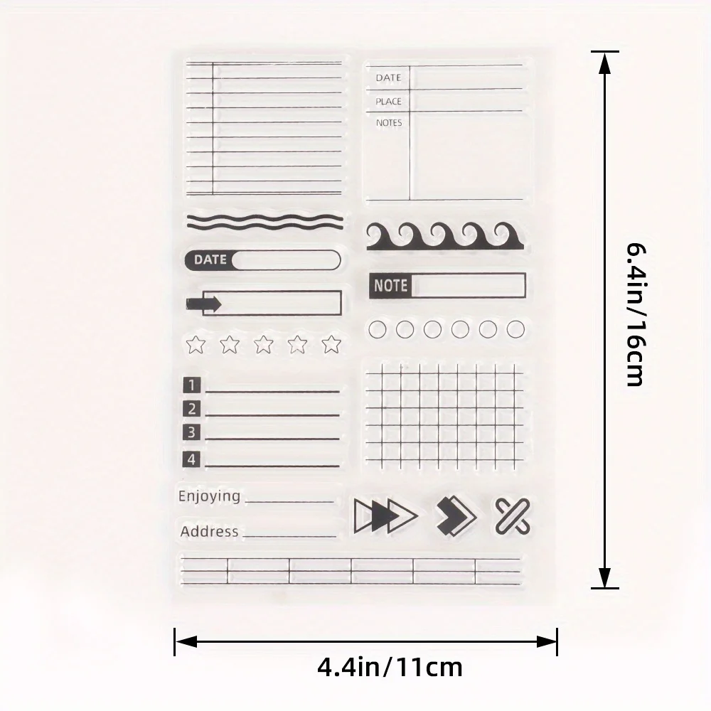 Praktyczna ramka Wireframe Sketchpad Silikonowe przezroczyste stemple Diy Album fotograficzny Dekoracyjny Scrapbooking Junk Journal Planner Crafts