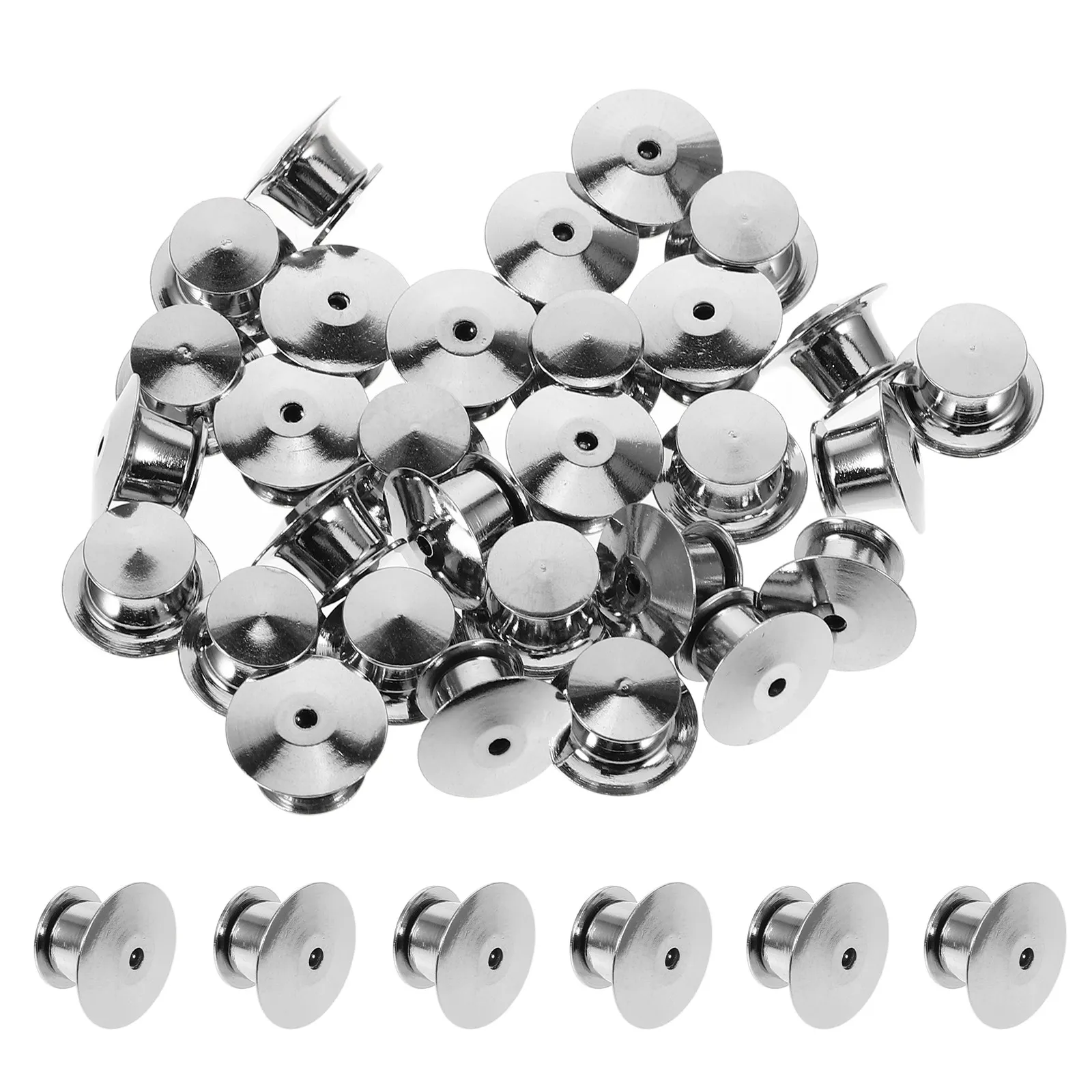 

30Pcs Locking Pin Backs Metal Pin Keepers Replacement Clutches for Lapel Pins Badges DIY Crafts Clothes Bags Hats
