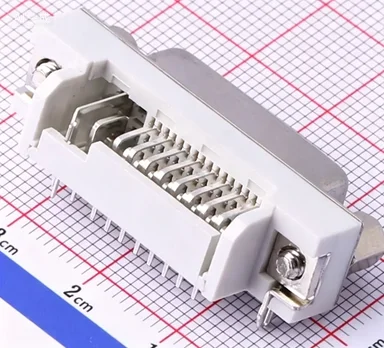 HYC02-DVI29-371 DVI 24P+5P 90-degree DIP, screw-locked, white glue