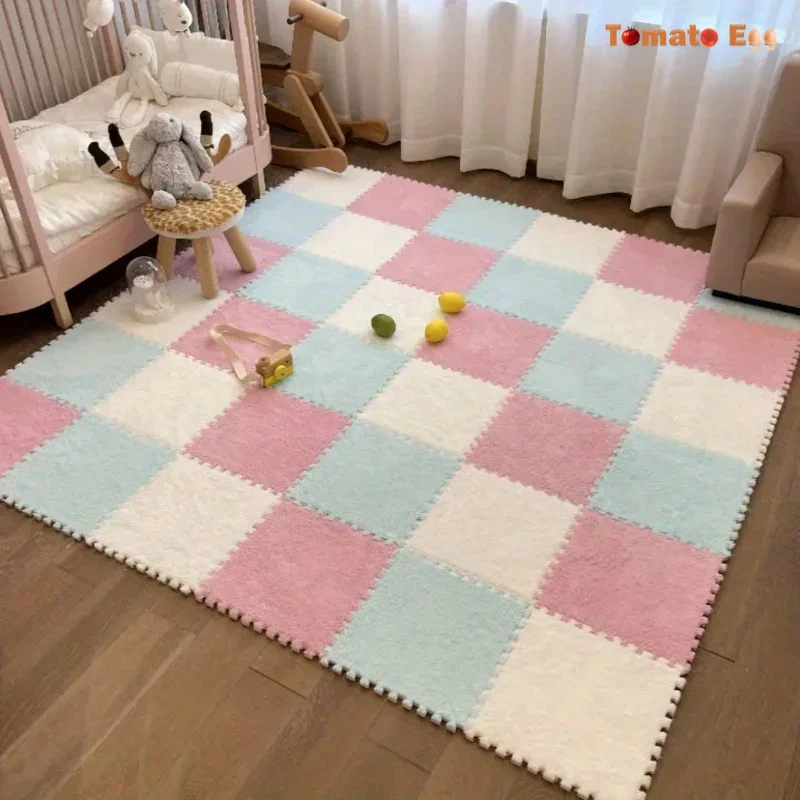 Baby Room Warm Play Mat Eva Foam Puzzle Rug Soft Plush Children's Mat Interlocking Sports Carpet Floor Tile Toys for Kids