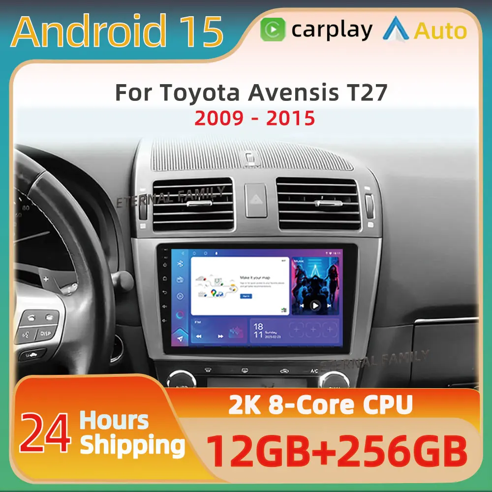 

Car Android 15 For Toyota Avensis T27 2009 - 2015 Multimedia Video Player Navigation GPS Stereo Wireless Carplay DSP 4G WIFI 5G