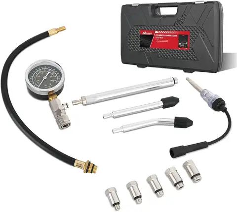 Nilight Engine Compression Tester Kit, 11 PCS with Spark Plug Tester, Automotive Cylinder Pressure Gauge Tool Set for Gas Engines