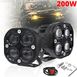 3 Inch Amber Fog Lights 12V 24V Yellow White 4x4 Offroad Pods Lights For Motorcycle Trucks ATV Pickup Bumper Auxiliary Spotlight