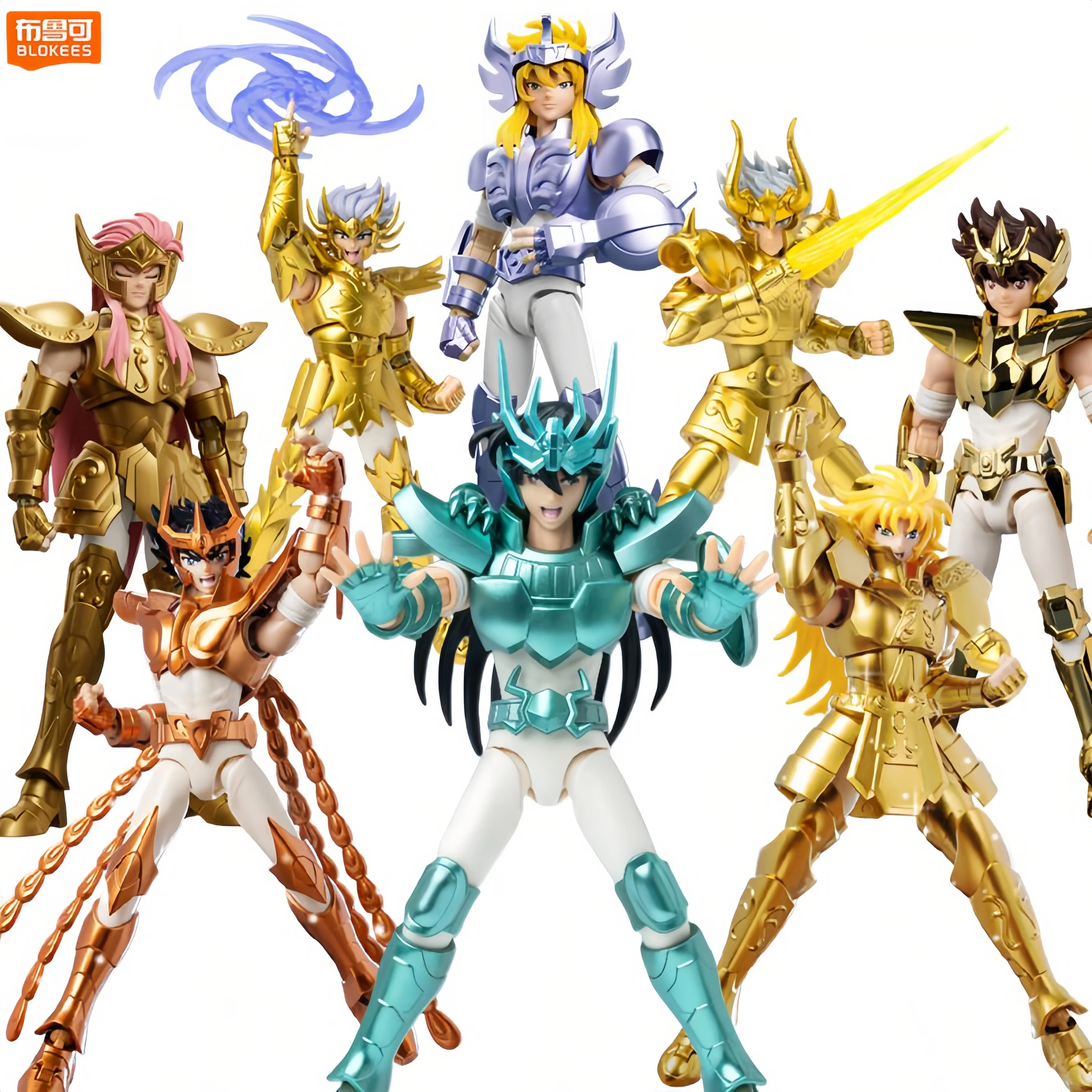 

BLOKEES Saint Seiya Dragon Shiryu Gemini Saga Phoenix Ikki Character Collection Assembled Toys Action Figure Gift