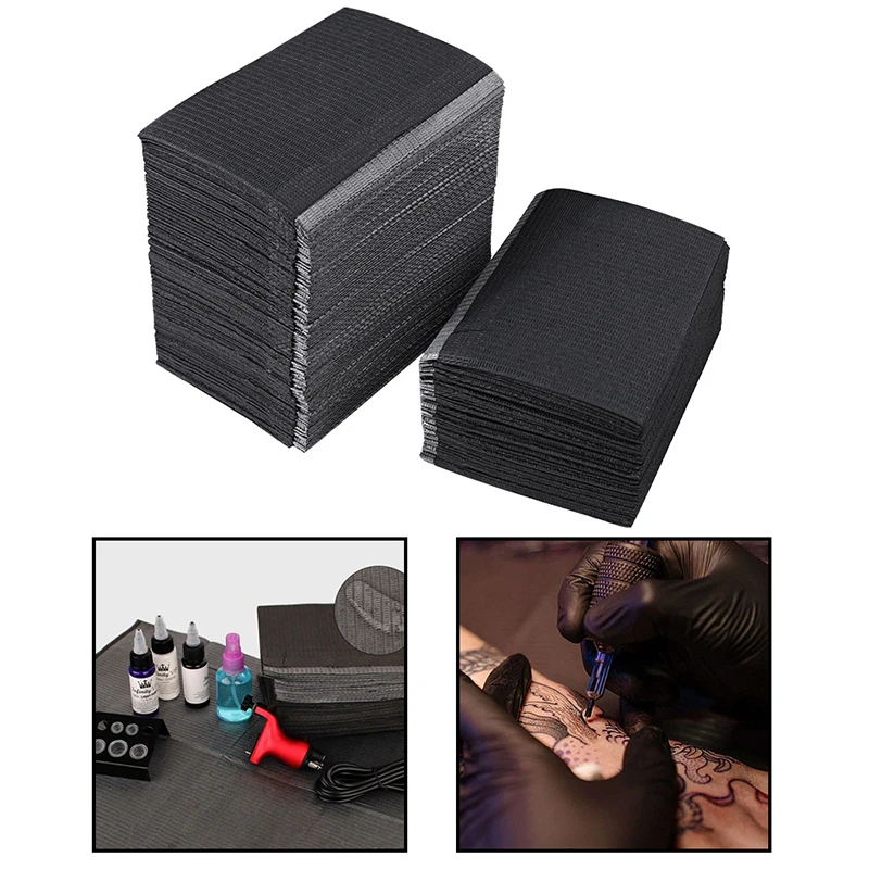 50PC Tattoo Table Covers Clean Pad, Disposable Dental Bibs Sheets Cloths, Underpad Hygiene Personal Tattoo Bib Waterproof Tattoo
