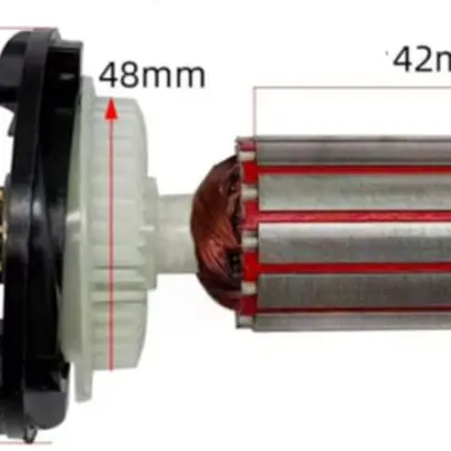 Copper For Rotor Assembly With Carbon Brushes For 6 100 Angle Grinder Straight Teeth Replacement Repair Part Power Tool Accessor