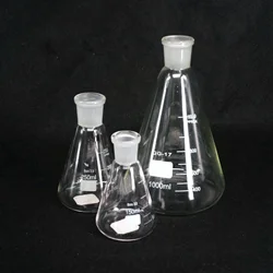 Matraz cónico de vidrio de borosilicato, frasco de laboratorio con junta de 50ml, 100ml, 150ml, 250ml, 14/23 ml, 19/26, 24/29, 29/32