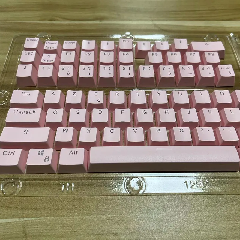 Tapa de tecla francesa translúcida, juego de teclas RGB ABS, perfil PBT OEM, Teclado mecánico para juegos, tapa de interruptor MX, 132 teclas