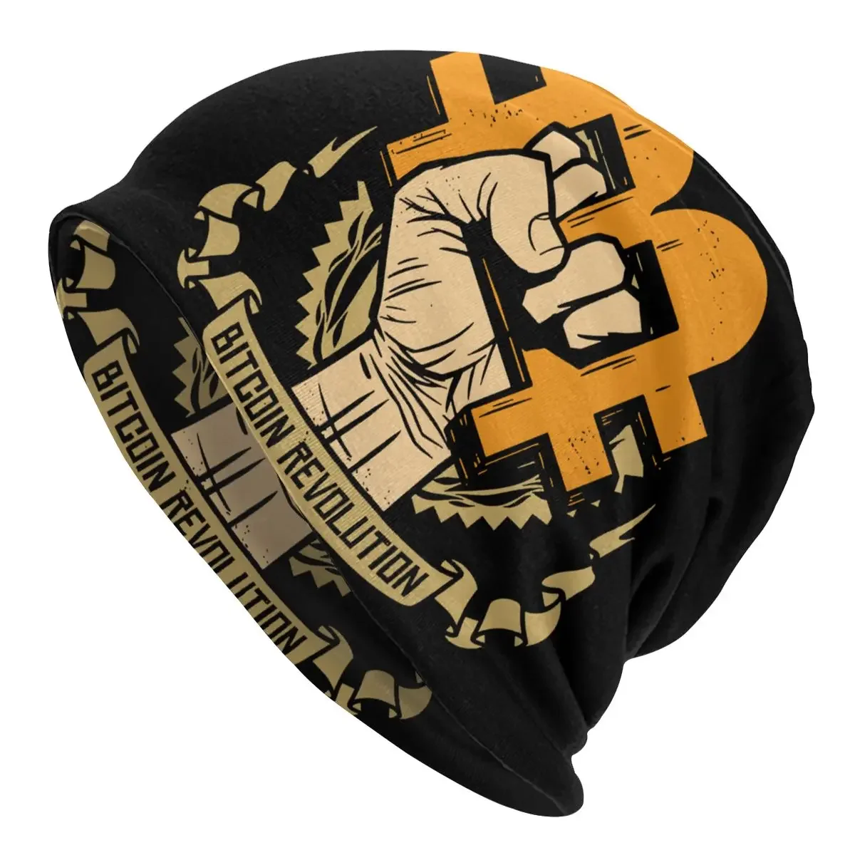 Bitcoin Revolution Bonnet Homme Fashion Thin Skullies Beanies Cryptocurrency Art Caps For Men Women Novelty Hats