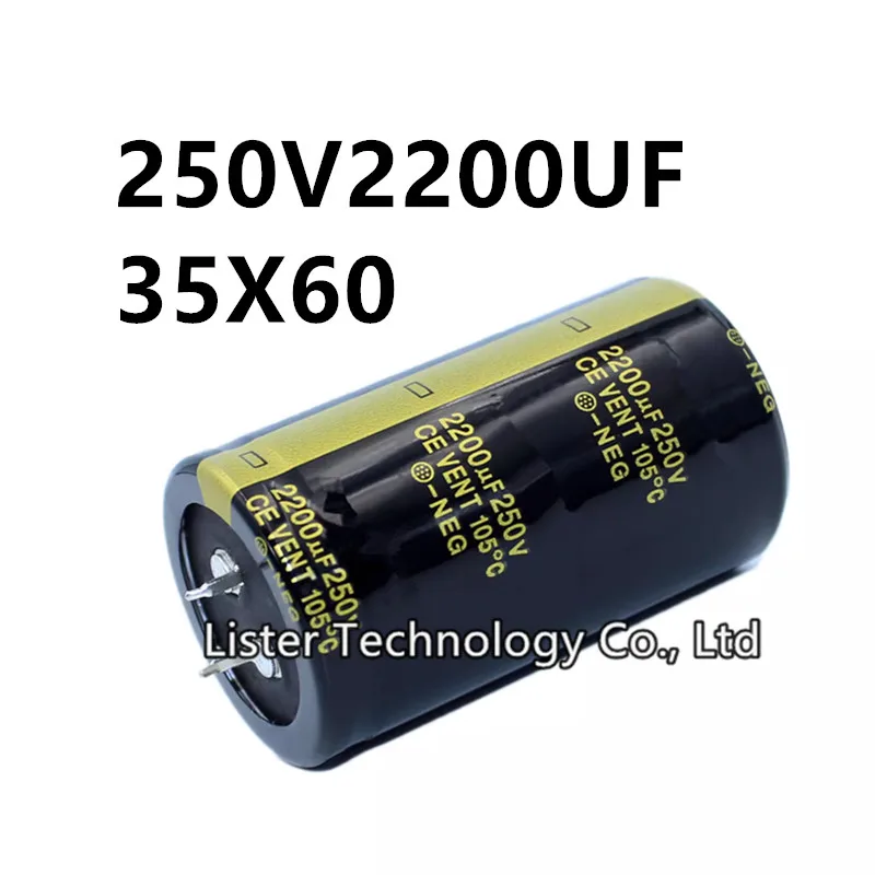 

2Pcs/lot 250V 2200UF 250V2200UF 2200UF250V volume: 35X60 mm audio power amplifier inverter aluminum electrolytic capacitor