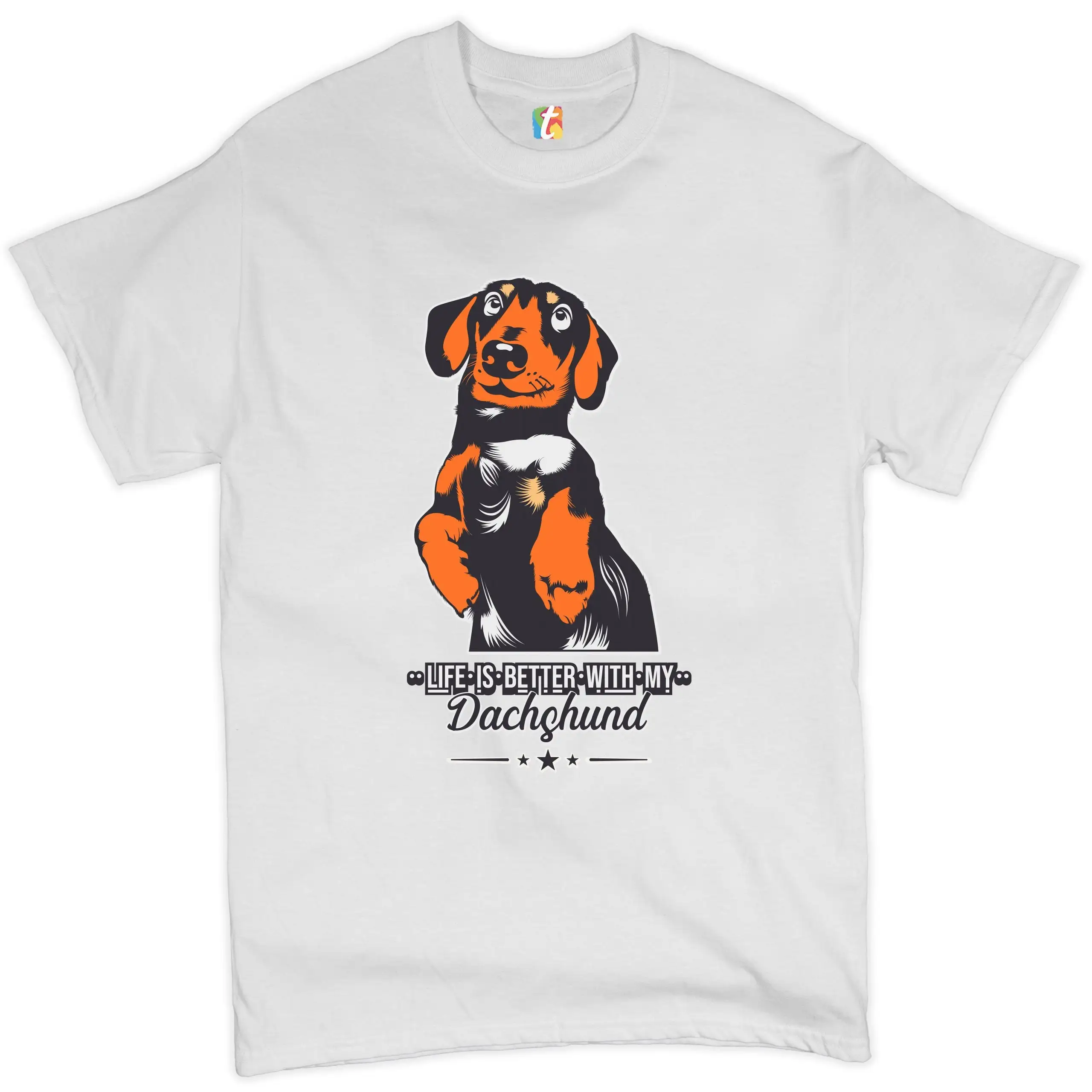 Life is Better With My Dachsund T shirt Wiener Dog Lover Pet Owner for Lovers Adopt Animal Men's