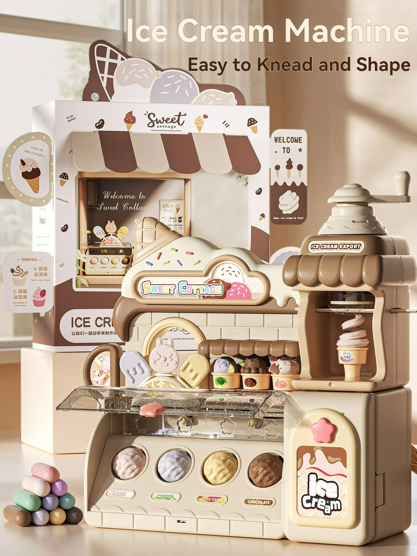 Ice Cream Machine Toy Car Favorite Of Girls Ice Cream Production Scenarios Series Children Toys Birthday Christmas Gift For Kids