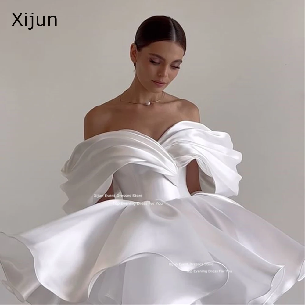 Xijun Short Ivory Wedding Dresses A-Line Off The Shoulder Party Gowns Birthday Dresses Luxury 2025 Women Vestidios Customized