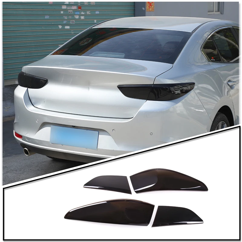 

Car Rear Light Hoods Decoration Cover Trim Tail Lamp Guards Sticker Fit ABS For Mazda3 BP 2020-2021+ Car Styling Accessories