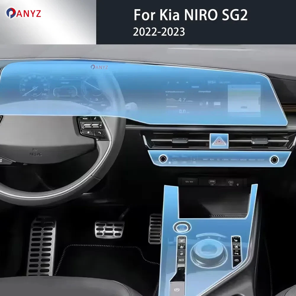 For Kia Niro SG2 2022 2023 Anti-scratch Car Interior Navigation Door Center Console Dashboard TPU Protector Film Accessories