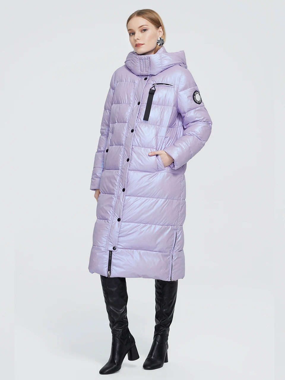 ZIAI 2022 winter women long warm female jacket colorful Fabric fashion Slim women coat  brand quality hot Detachable hat ZR-9510