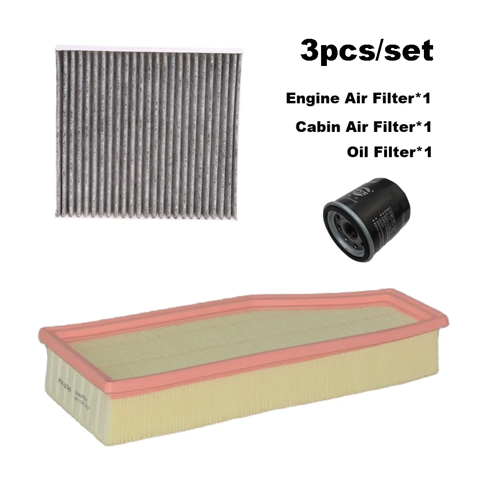 3pcs Filter Set For Nissan Rogue X-Trail (T33) e-POWER 2022 2023 2024 1.5T-Hybrid Engine AC Cabin Air Oil Filter Spare Parts