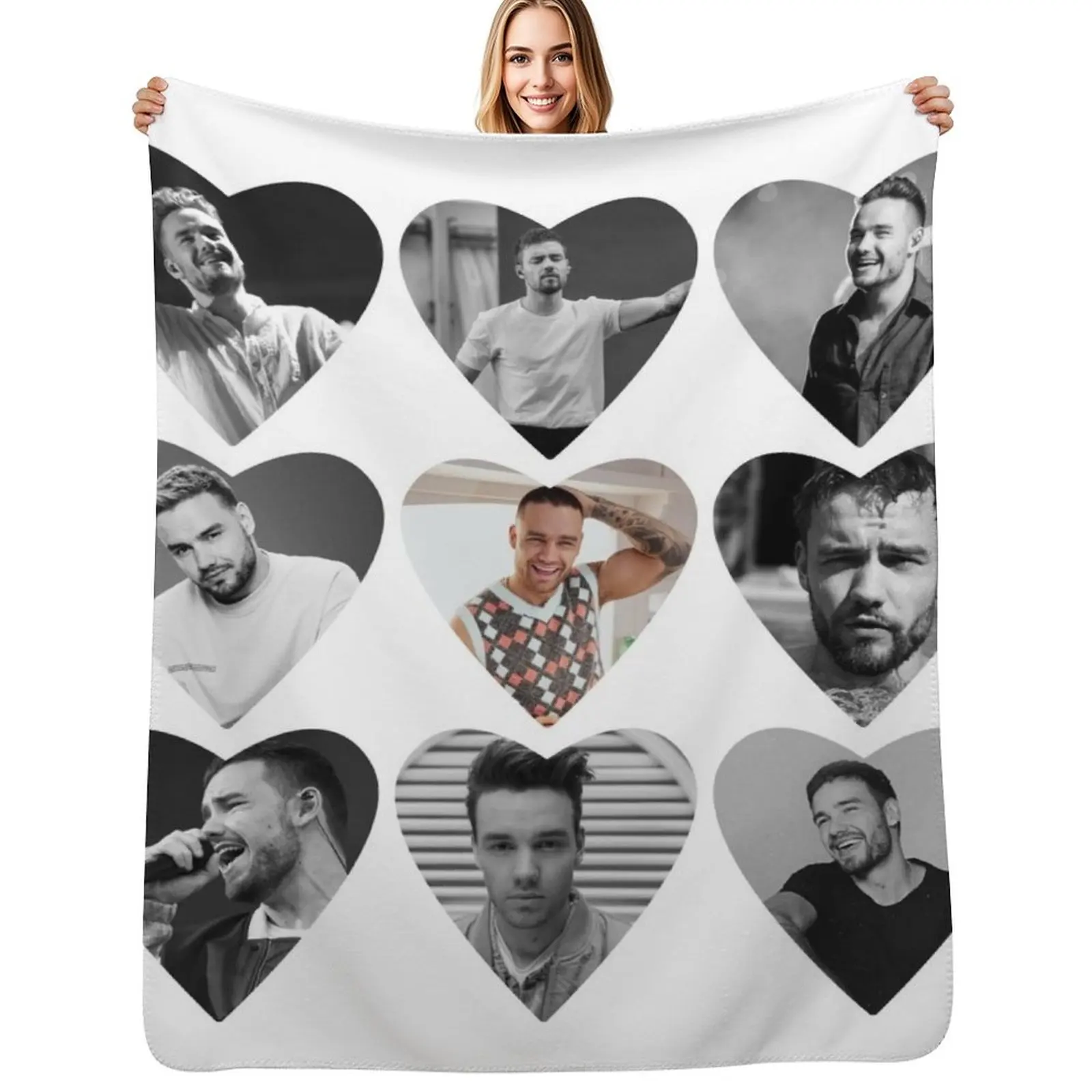 

Liam Payne Rip Hearts Throw Blanket Breathable Lightweight Blanket for Adults Kids