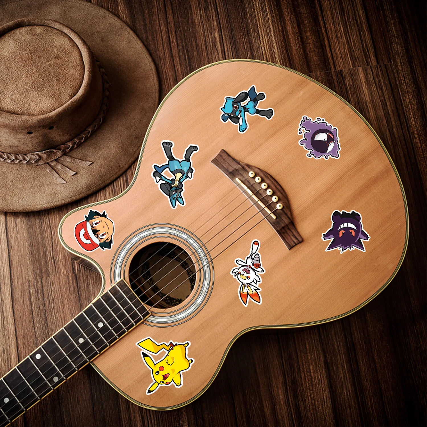 50 ملصقًا على شكل جرافيتي كرتوني بوكيمون لتزيين أمتعة الجيتار DIY ملصقات مكافأة قرطاسية للأطفال مقاومة للماء