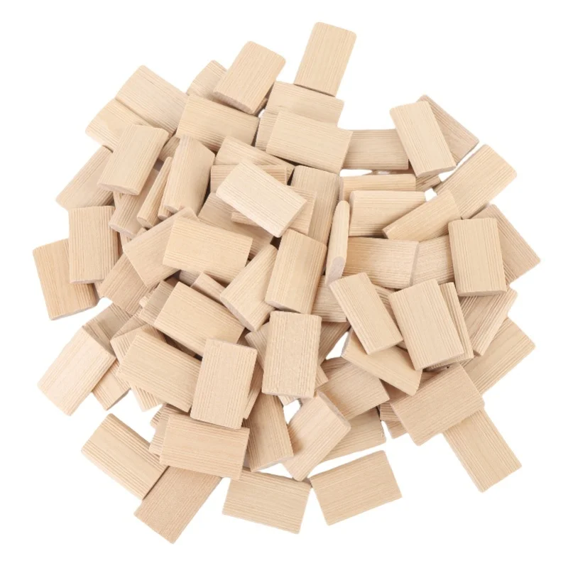 100Pcs Wood Tenons Beechwood Loose Solid Wood Woodworking Furniture Cabinetmaking Splicing Connectors 5x19x30mm