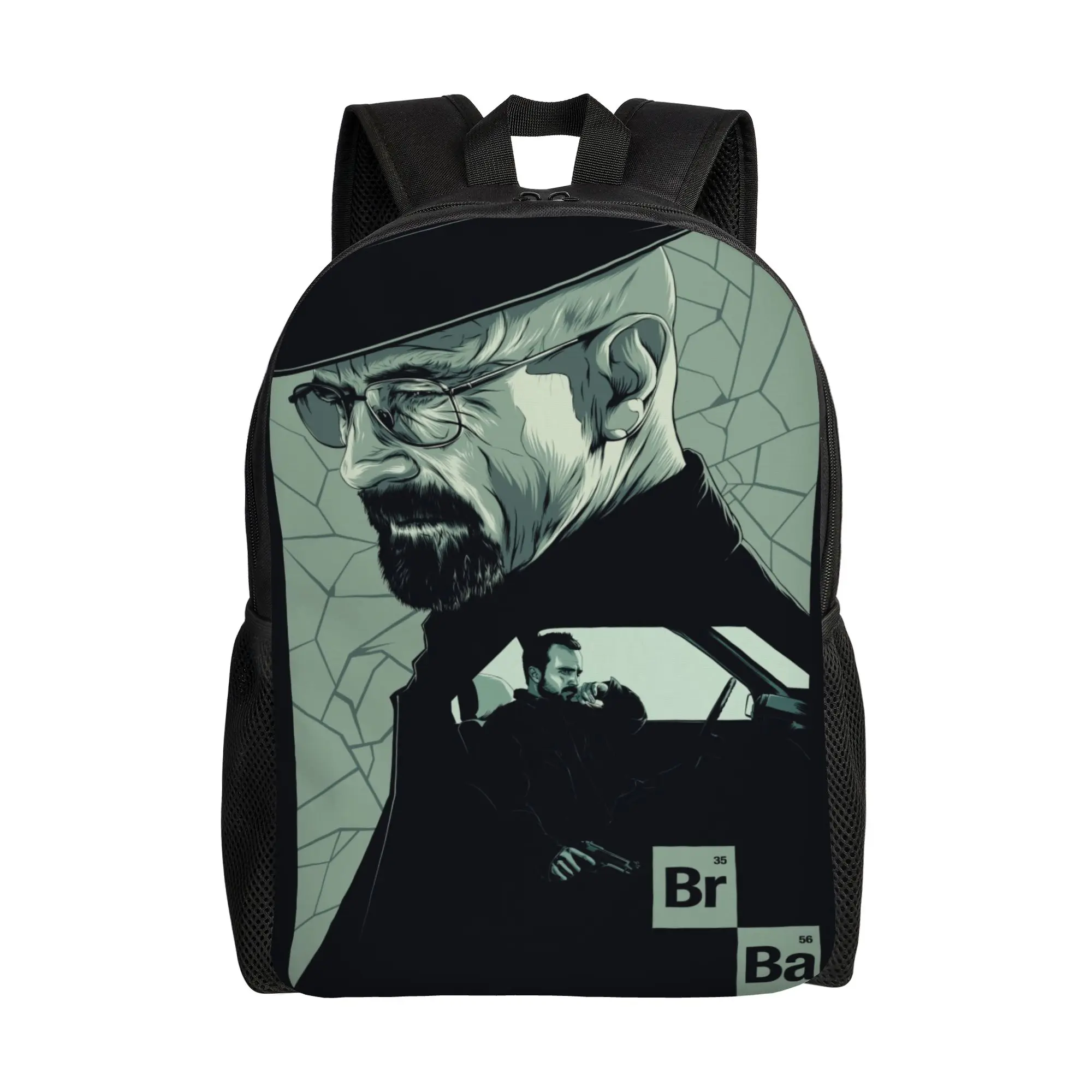 

Breaking TV Bads Movie Cool Backpack with Pocket Student Travel Walter White Heisenberg Daypack for Men Women Laptop Canvas Bags