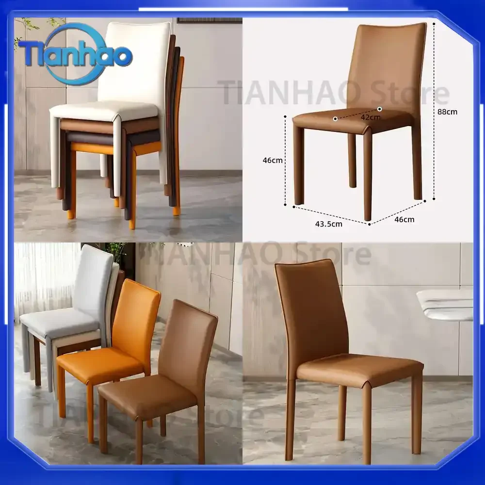 Dining Chairs Set of 4 for Luxury Kitchen and Living Room Custom Aesthetic Elastic Chaises for Salle à Manger Home Furniture