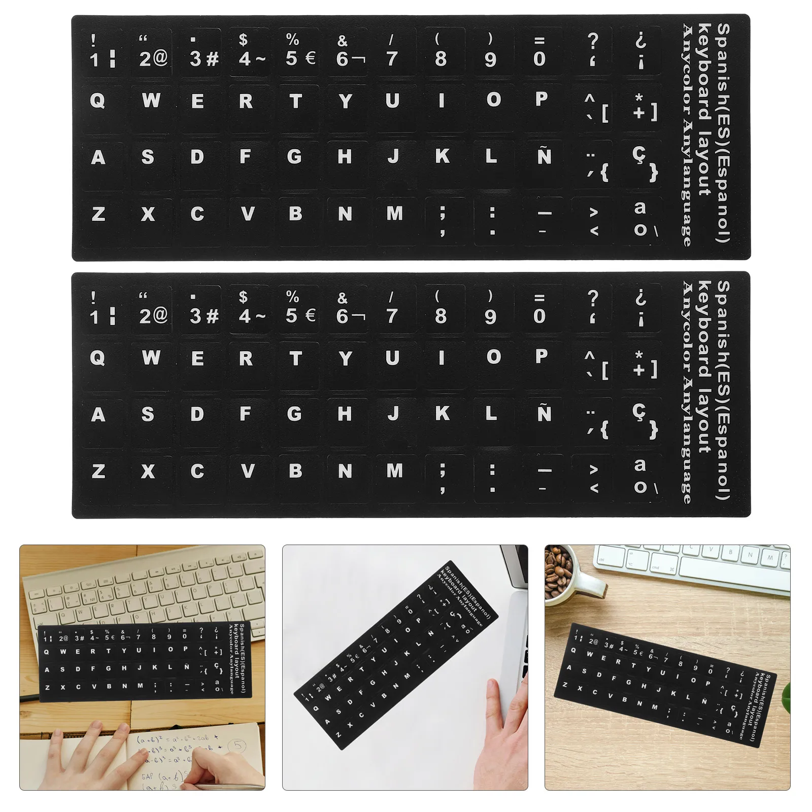 

6 Sheets Language Keyboard Stickers Pvc Waterproof Replacement Labels Compatible With Laptop Desktop Keyboards Universal