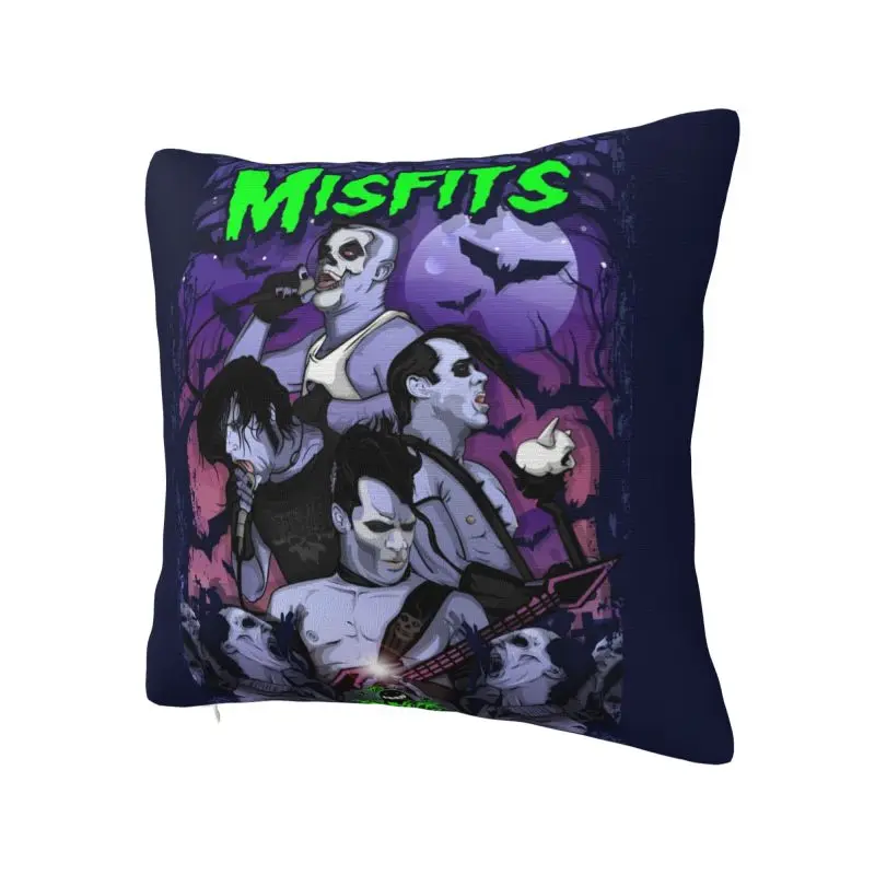 Custom Luxury Heavy Metal The M-Misfitses Skull Throw Pillow Cover Home Decor Square Cushion Cover Pillowcover for Living Room