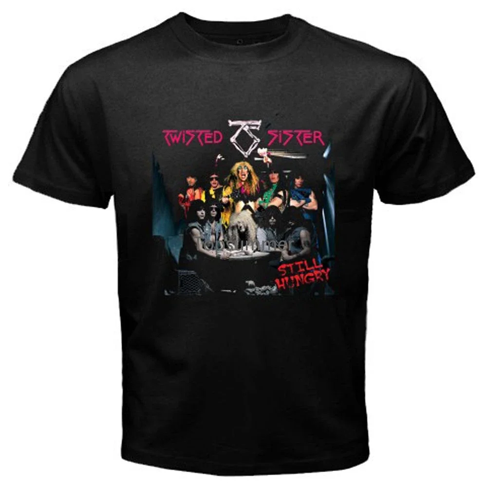 New Fashion Style Design T Shirtnew Twisted Sister Still Hungry Metal Rock Band Mens Black T-Shirt Size S To 3Xl