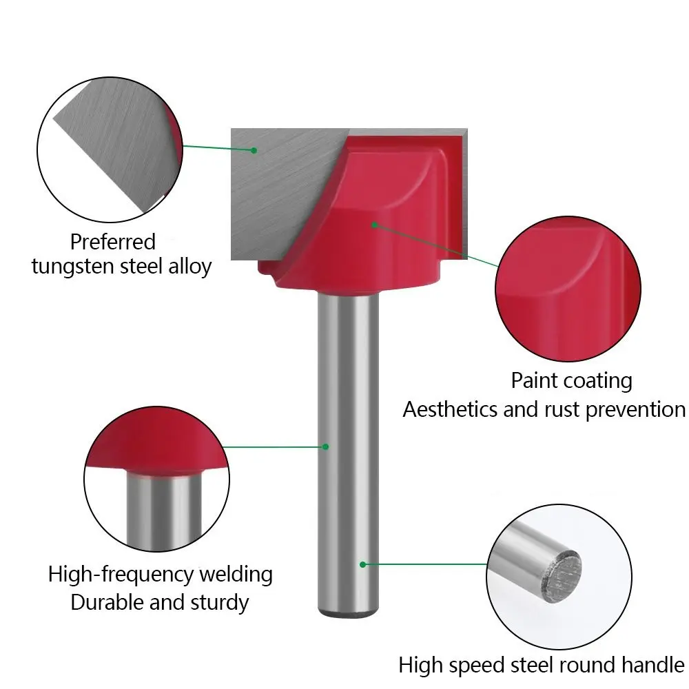 Engraving 6mm Shank Milling Cutter Router Bits Wood Carving Woodworking Tools Cleaning Bottom Bit