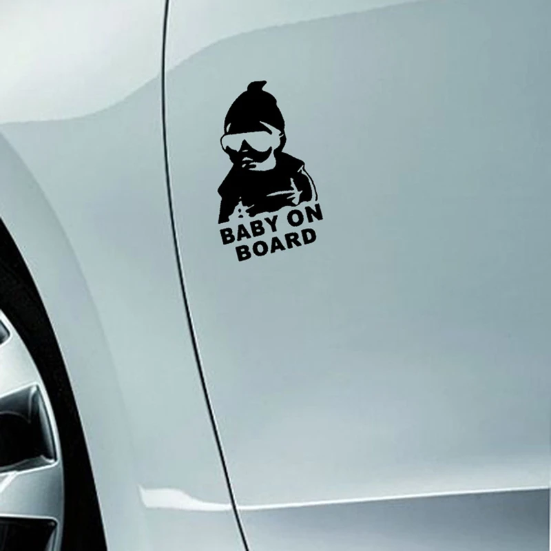 Baby on Board Warn Decals Cool Cartoon Boy Girl Images in Car Styling Vinyl Stickers Auto Accessories Waterproof Decorative Film