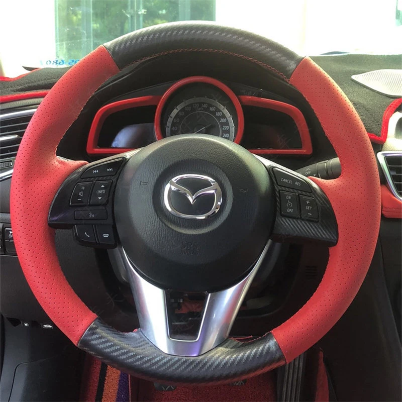 

Car Steering Wheel Cover for Mazda 3 Axela Atenza 2014-2017 CX5 CX-5 Mazda 2 2013 2014 2015 CX4 CX-4 2016 Microfiber Leather