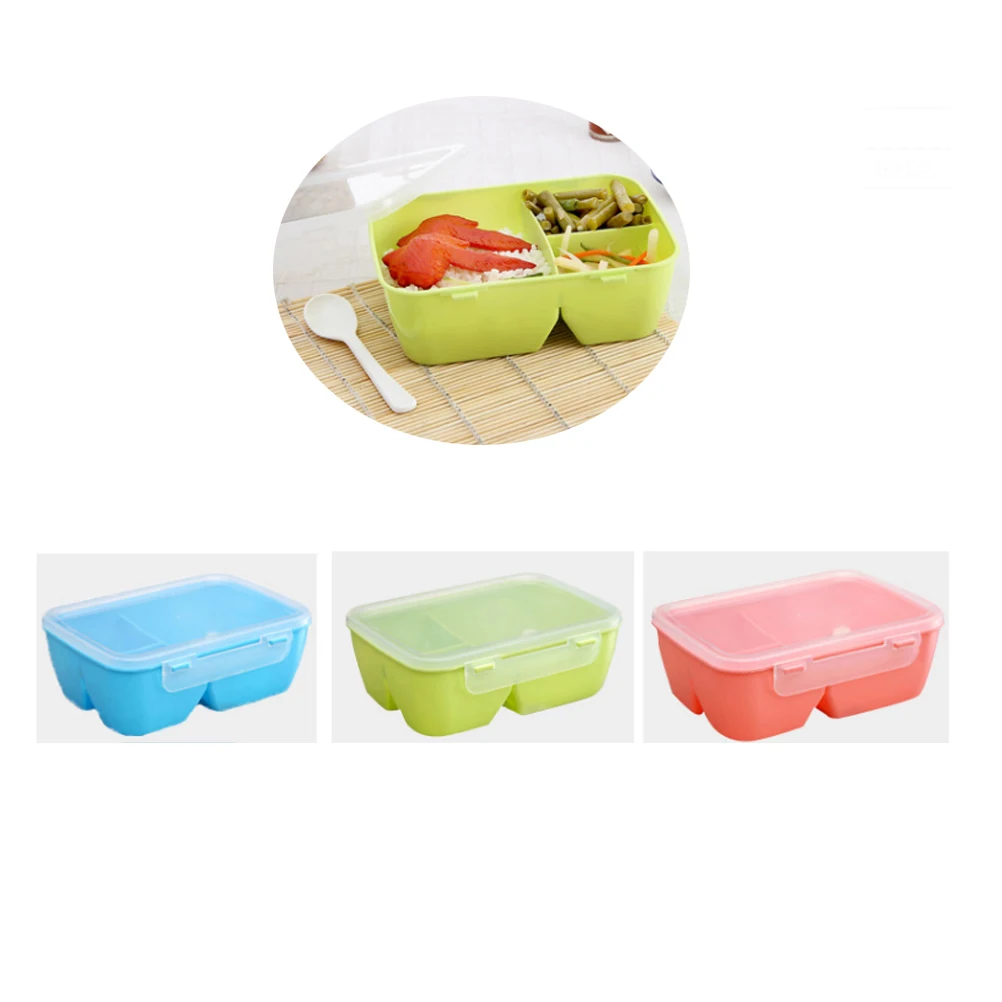 

1 pc Food Grade Pp Lunch Box Partition Sealed Meal Container Spoon Leak Resistant Dishwasher Safe Reusable Food Storage Box For