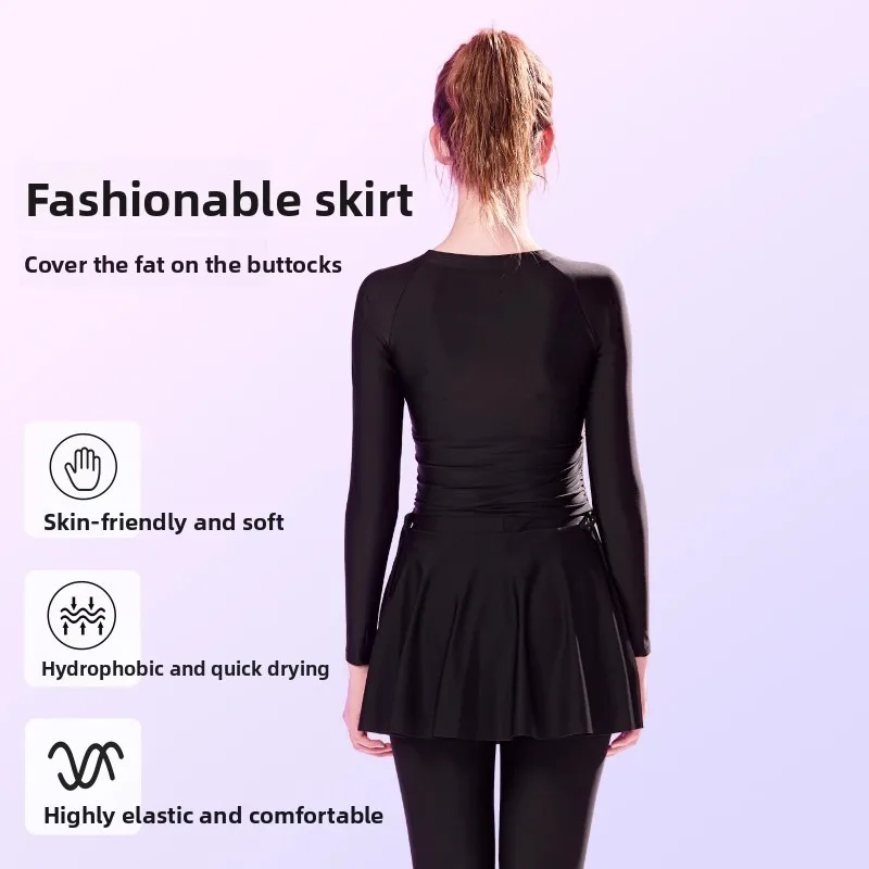 2025 Nieuwe Disney bescheiden modieuze vierdelig - dames lange mouw lange broek tweedelig + cover-up, strandvakantie badpak